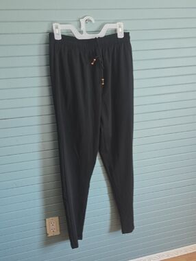 Men's Black Elastic Waist Joggers with Drawstring